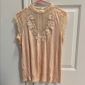 Elegant Lace Trimmed Women's Top